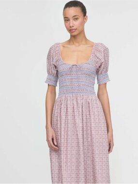 Hill House The Madeline Nap Dress in Pink Wentworth Leaf NWT